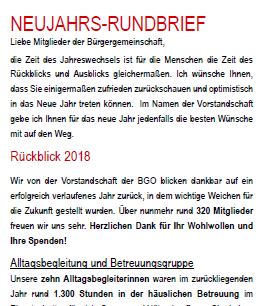 Neujahrs-Rundbrief 2019 Neujahrs-Rundbrief 2019